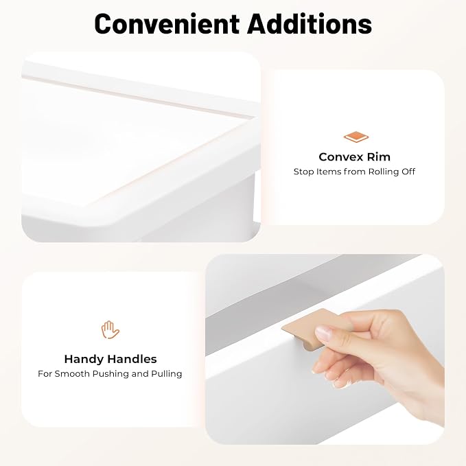 Modern Desktop Organizer, Drawer Storage Box, Desk Organizer White, Office Desk Tidy, Minimalist Storage Solution, Smooth Slide Drawer, Home Office Vanity Study, Durable Multi Use
