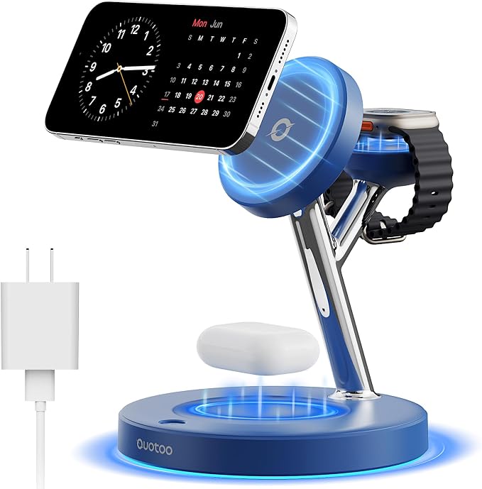 New 3 in 1 Charging Station for Apple Compatible with Magsafe Charger Stand for iPhone 17 16 15 14 13 12 Wireless Charging Station for AirPods Wireless Charger for iWatch Series