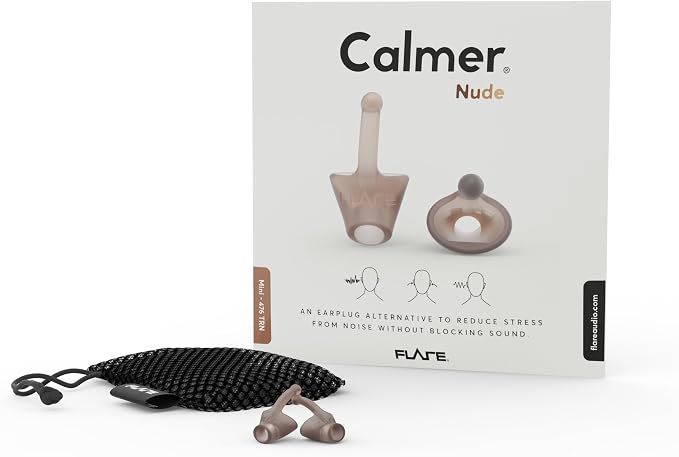 Flare Audio Calmer | Noise Reducing Ear Plugs Alternative | Silicone Reusable Ear Plugs for Noise Sensitivity, Focus and Travel | Ear Plugs for Noise Reduction (mini, Medium Dark)