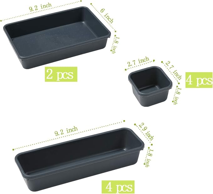 Interlocking Desk Drawer Organizer Separators for Kitchen, Bathroom, Makeup, Office (Set of 10)