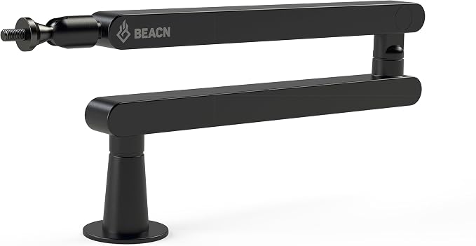 BEACN Mic Stand - Studio-Quality Low Profile Adjustable Microphone Arm with 360° Rotation, Cable Management, Easy Clamp, Universal Fit for Streaming, Podcasting, Gaming (Dark)
