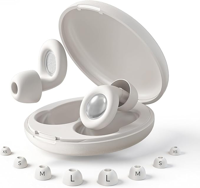 Reusable Sleep Noise-Canceling Earplugs, High-Fidelity Hearing Protection Earplugs, Ideal for Concerts, Travel, Library, Sleep, and Deep Focus Work | 20-35dB Noise Reduction(White)