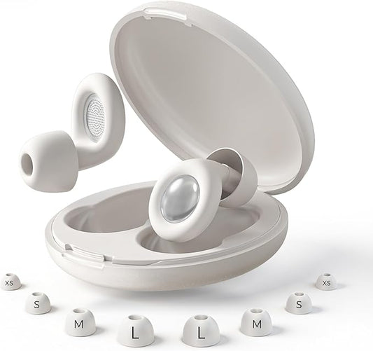 Reusable Sleep Noise-Canceling Earplugs, High-Fidelity Hearing Protection Earplugs, Ideal for Concerts, Travel, Library, Sleep, and Deep Focus Work | 20-35dB Noise Reduction(White)