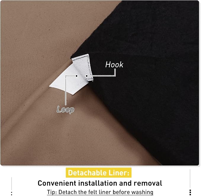 NICETOWN Sound Barrier 100% Blackout Divider Curtains 84", Noise, Heat and Cold Blocking Drapes with Felt Fabric Lining for Nursery/Daytime Sleep/Bedroom (Cappuccino, 2 PCs, 52" Wide)