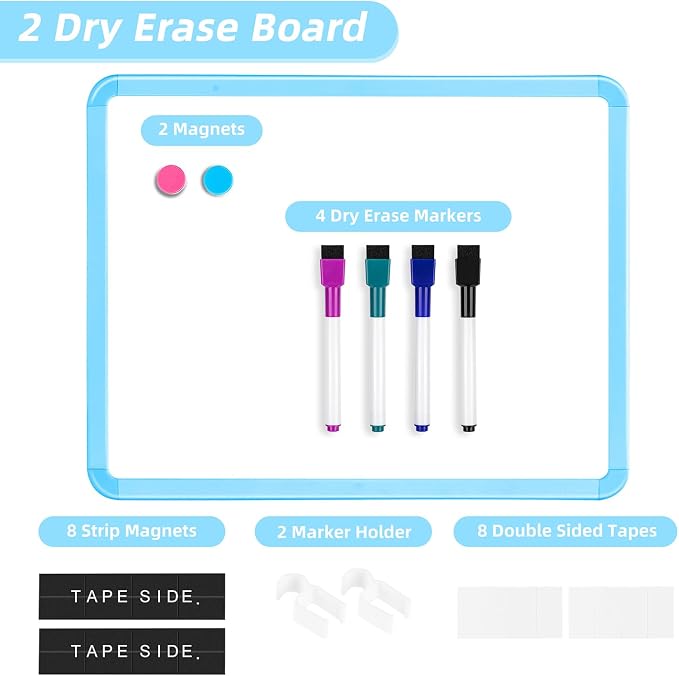 VUSIGN Small White Board Dry Erase, Blue