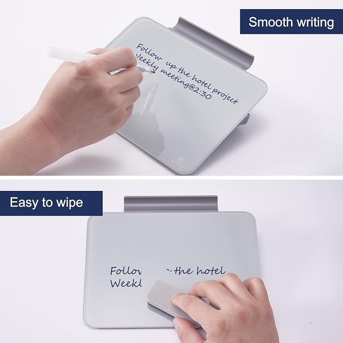 Small Desktop Glass Dry-Erase whiteboard - 8 X 6 Inches × 2