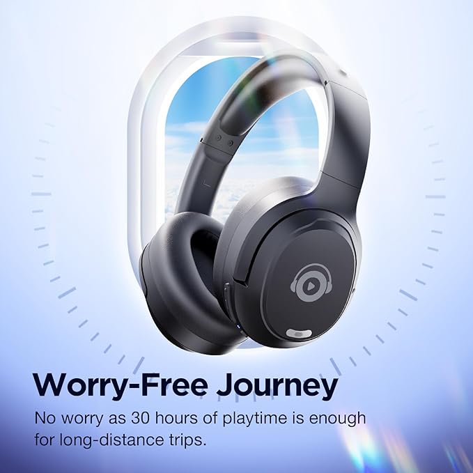Upgrade Pro‑Level Hybrid Active Noise Cancelling Headphones with HD Sound, Wireless Bluetooth Headphones Over The Ear Unequaled Comfort, Vivid Deep Bass, for Home Office Travel Birthday Gift Pcs