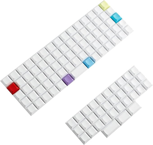 YMDK XDA DSA Blank Colorful PBT Keycaps Suitable for Ortholinear Layout MX Keyboard XD75 ID75 Split 36 Corne Split 46 Planck Preonic Niu40 (DSA 107)