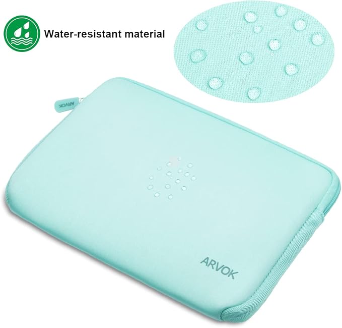Arvok 11 11.6 12 Inch Laptop Sleeve Case for MacBook Air 12, Water-Resistant Neoprene Notebook Computer Tablet Sleeve, Carrying Bag Cover for Chromebook/HP/Dell/Lenovo/Asus/Acer, Light Green
