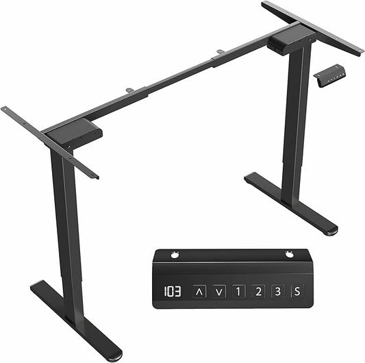 VIVO Electric Dual Motor Standing Desk Frame for 41 to 81 inch Table Tops, Frame Only, Ergonomic Standing Height Adjustable Base with Push Button Memory Controller, Black, DESK-V122EB