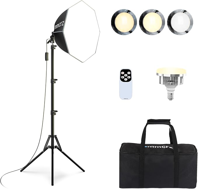 Professional Softbox Lighting Kit, 20'' x 20'' Studio Lights with 85W 2700-6500K E27 LED Bulbs, Continuous Lighting for Photography/Video Recording/Live Streaming