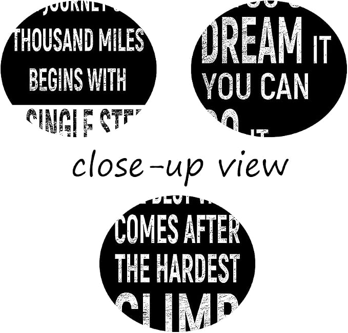 3 Piece Inspirational Wall Art, Black Background Sayings Picture, Quotes Motivational Canvas Prints for Gym Wall Decor, Triptych Entrepreneur Painting Framed Artwork for School Decor (48"Wx24" H)