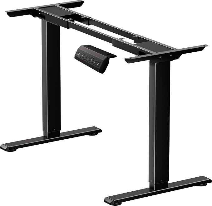 Dual Motor Electric Standing Desk Frame, Height Adjustable Table Legs for Max 44″ x 70.8″ Desktop with 330lbs Capacity, Ergonomic Sit Stand Up Desk Base for Home Office, Black Frame Only