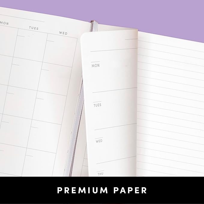 PAPERAGE Undated Weekly & Monthly Hardcover Planner (Yellow), 5.6 in x 8 in, Includes Lined Note Pages & 2 Sticker Sheets