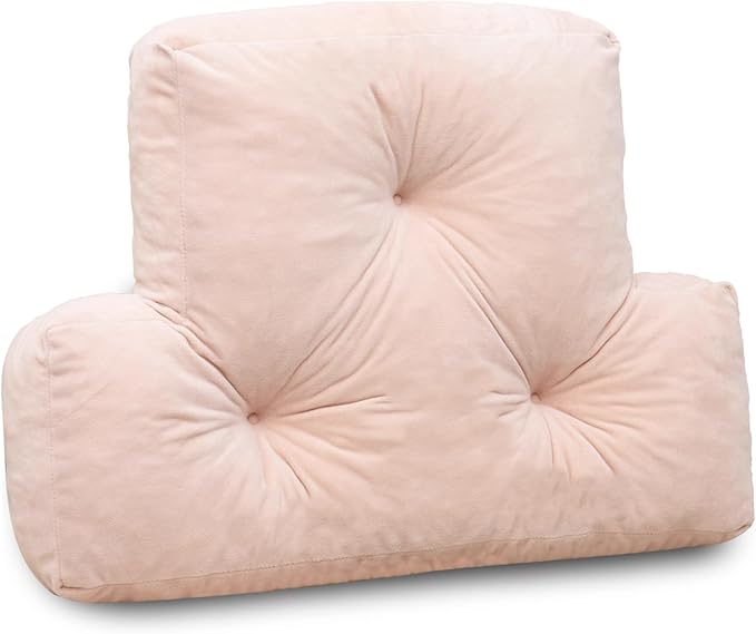 1 MIDDLE ONE Back Pillow for Chair, Memory Foam Lumbar Pillow for Back Support, Back Rest Cushion for Office, Sofa, Couch Sitting, Recliner, Bed and Lower Back Pain (Pink)