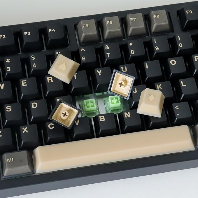Tsungup Black Translucent Custom Keycaps,163 Keys Double Shot PBT Keycaps,Cherry Profile Key Caps Keyboard Keycap Set for Cherry MX Switches Mechanical Keyboard(Black)