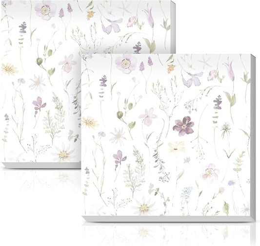Sticky Notes 3x3 Inches, 2 Pads Cute Colorful Self-Stick Note Pads, Easy to Post for Home, Office and Daily Life Organization Cute Purple Floral