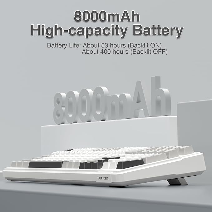 AULA F99 Wireless Mechanical Keyboard,Tri-Mode BT5.0/2.4GHz/USB-C Hot Swappable Custom Keyboard,Pre-lubed Linear Switches,RGB Backlit Computer Gaming Keyboards for PC/Tablet/PS/Xbox (Renewed)