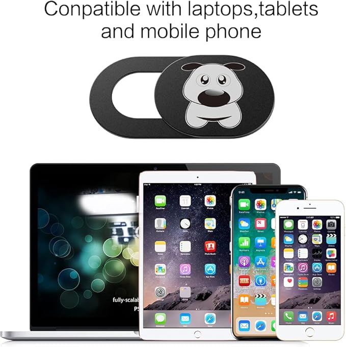 Cute Webcam Cover Slide Ultra Thin 0.027in Web Camera Lens Shutter for Laptop/iPhone/iPad/Smartphone- Protection Against Surveillance(3Pack)