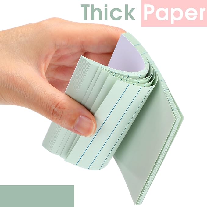 AmazingSpark 12 Pack Lined Sticky Notes 3x3 inch Post Ruled Stickies Super Self Stick Power Memo Pads Multi Colors Notes Pads Vintage Aesthetic School Office Supplies Accessories(Macarons)