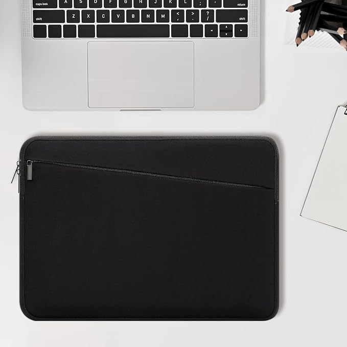 Laptop Sleeve 13 Inch Cover Protective Case Compatible with 13 Inch MarBook Pro MacBook Air M4 M3 M2 M1 Durable Padded Case with Pocket Black