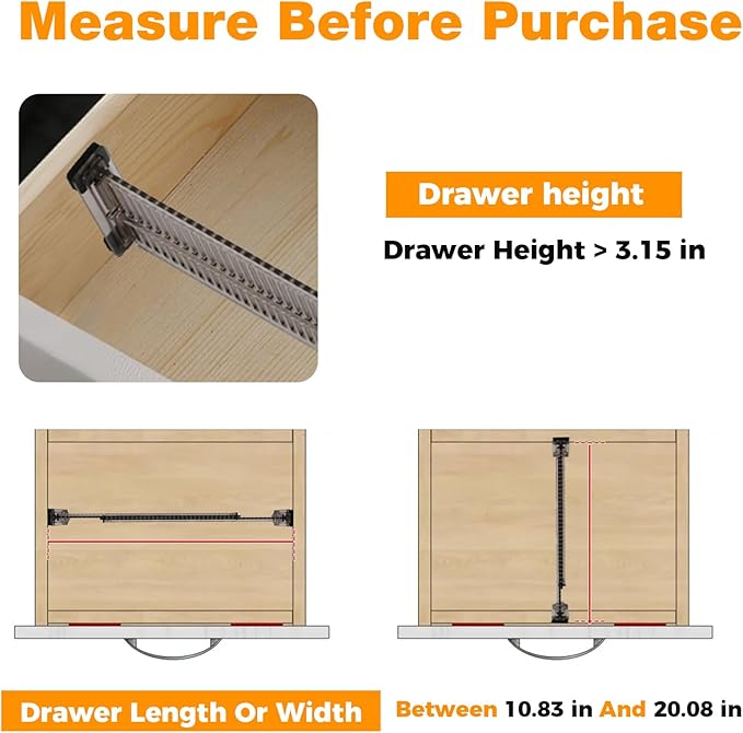 12 Pack Drawer Dividers 3.15" High, 10.83-20.08'' Adjustable Dresser Dividers Organizers,Plastic Expandable Drawer Separators For Clothes, Underwear Cosmetic