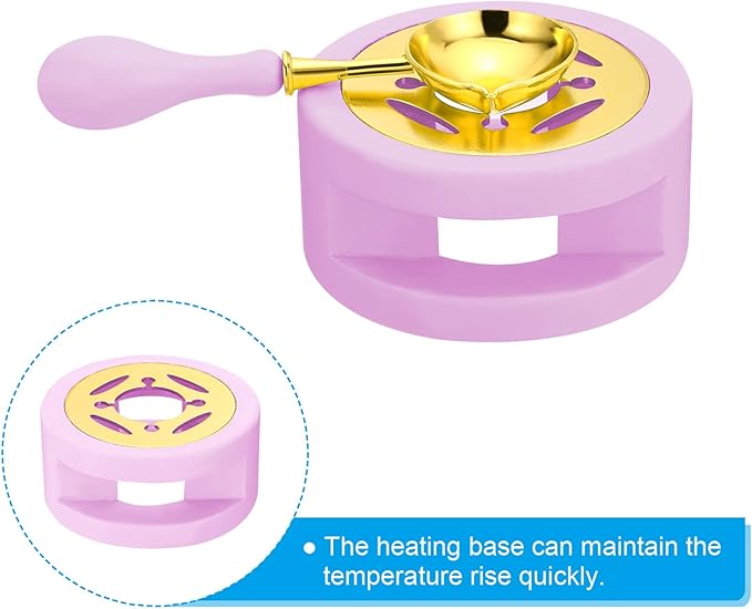 PATIKIL Wax Seal Kit, Wax Seal Warmer with Melting Spoon Retro Melt Stove Pot Furnace Tool for Sealing Beads Stamp Letter Envelope, Purple