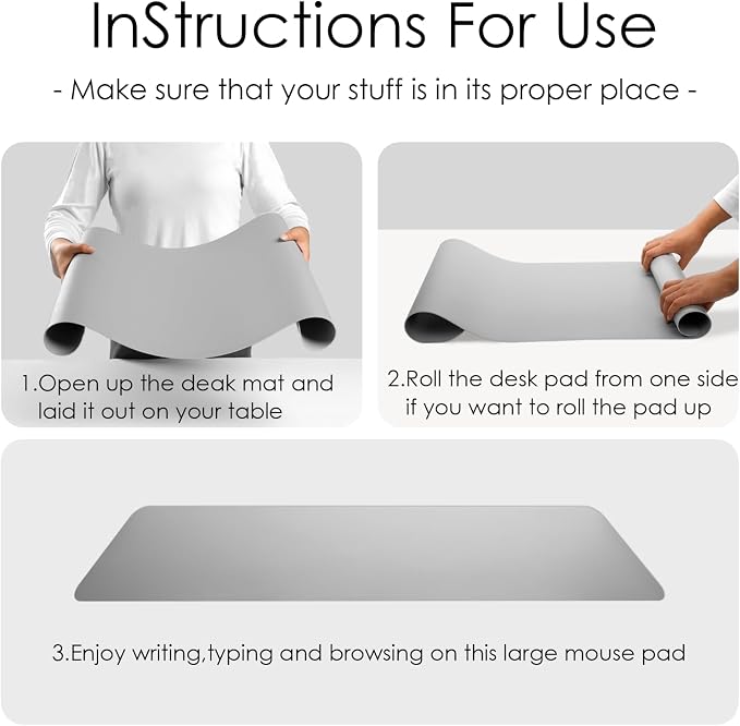 Leather Desk Pad Protector, Waterproof Mouse Pad, PU Desk Mat, Office Desk Cover, Desk Writing Mat for Office/Home/Work/Cubicle (Dark Green) 23.6x13.7 in