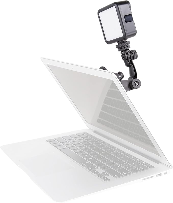 Foto&Tech Dimmable LED Laptop Lighting Kit, Rechargeable 2100mAH Light Panel with Diffuser and Strong Suction Cup, Video Camera Light for Web Conference Zoom Call Online Broadcast Live Streaming