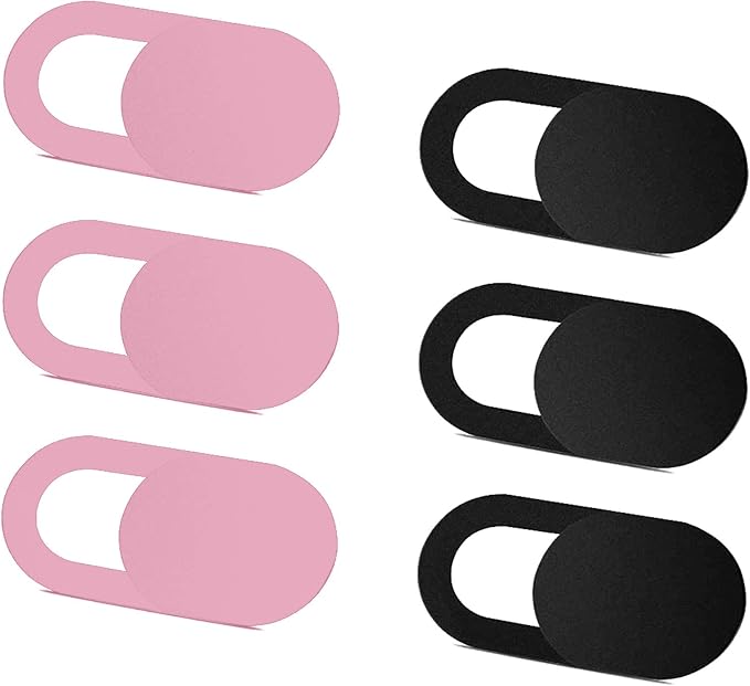 SIREG Webcam Cover Slide Ultra Thin - Cute Pink & Black Web Camera Cover fits Laptop,Tablet,Computer, Smartphone, Protect Your Privacy and Security,Strong Adhesive