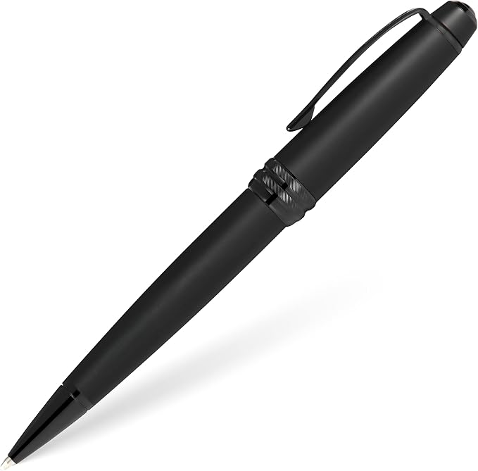 Cross Bailey Matte Black Lacquer Rollerball Pen - Refillable Pen for Smooth Writing - Well-Balanced, Distinctive Design - Easy Handling - Comfortable Grip - Gift-Ready Black Ink