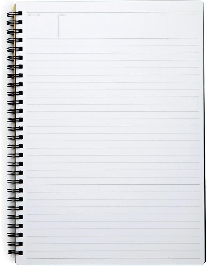 Maruman Mnemosyne Lined Notebook- B5, 7.17" x 10.12", 80 Sheets / 160 Pages, 7mm College Ruled Journal, Perforated Pages & Wire-Bound to Lay Flat, Black, Made in Japan