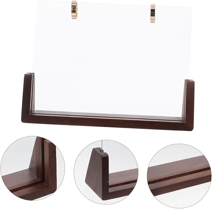 Veemoon 1 Set Flip Calendar Stand Sturdy Wooden Base for Home Office Desk Modern Calendar Rack for Easy Date Tracking Planning Secure Stable