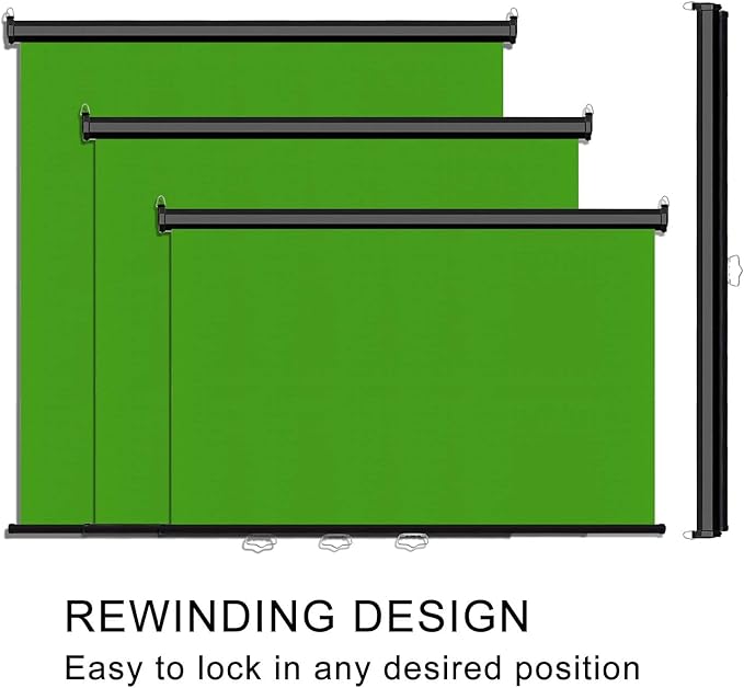 EMART 75 x 79in Retractable Green Screen, Chroma Key Panel Pull Down Auto-Locking and Self-Rewinding, Collapsible Wrinkle-Resistant Chromakey Backdrop for Zoom, Streaming, Photographic Studio