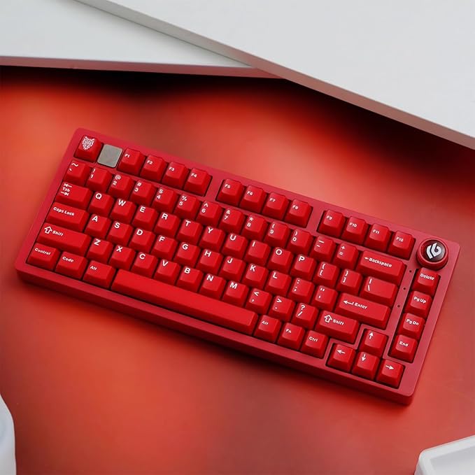 Sumgsn 114 Keys Red Keycaps Cherry Profile Translucent Keycaps Set Fit for 60% 65% 75% Cherry Mx Switches Mechanical Keyboard
