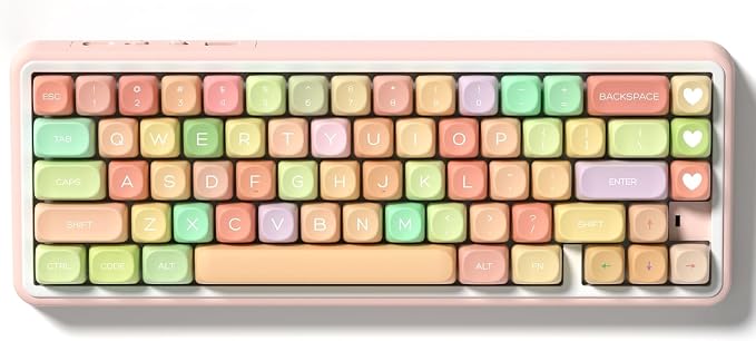 dagaladoo Cute Candy Keyboard keycap Set,dye sub pbt keycaps Colorful,MOA Profile Custom keycaps, Rainbow Keyboard Key Cap for Cherry Gateron MX Switches Mechanical Keyboards(134 Keys)