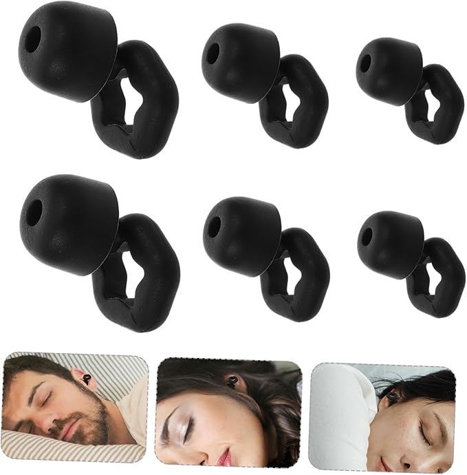 Mikinona 3 Pairs Soft Silicone Noise Cancelling Sleeping for Travel Concerts Focus Sound Insulation Reusable Comfortable Noise Reduction