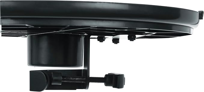 Gator Frameworks Clamp-On Microphone Stand Accessory Drink Holder with Guitar Pick Tab, Extra Large Tray, 14" x 9" (GFW-MICACCTRAYXL)