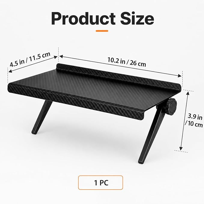 Adjustable TV Screen Top Shelf, 1 Pack Monitor Top Storage Rack for Computer Screen, Router, Media Box, Speaker, Remote Control and Home Office Organizer (10.25 * 4.33 in)