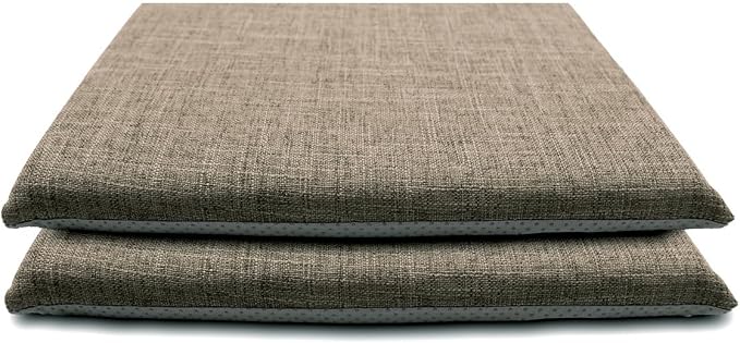 Lifup 2 Pack Chair Cushion Memory Foam Pads, Square Non-Slip Thick Dining Chair Cushions with Ties and Removable Cover for Home Office Restaurant Chair Pads Brown 16 x 16 Inch