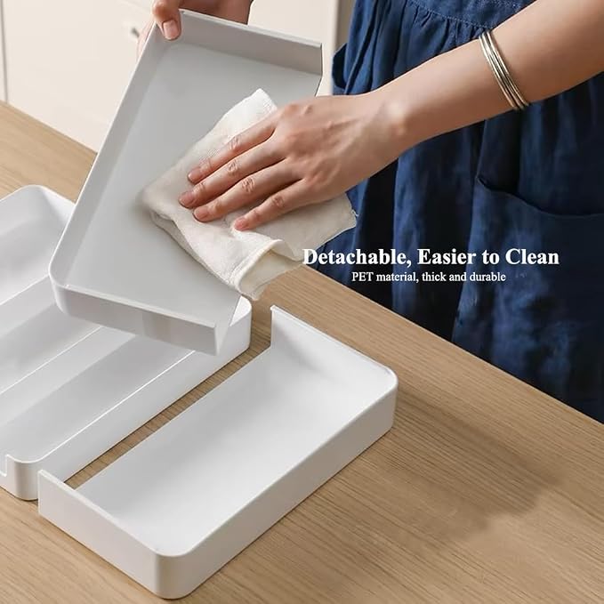 Shallow Desk Drawer Organizer, 1.57" Modular Expandable Tray | White Divider Bins For Office Stationery, Makeup & Kitchen Utensils, Fits 4cm Low-Profile IKEA Alex, BPA-Free PET.