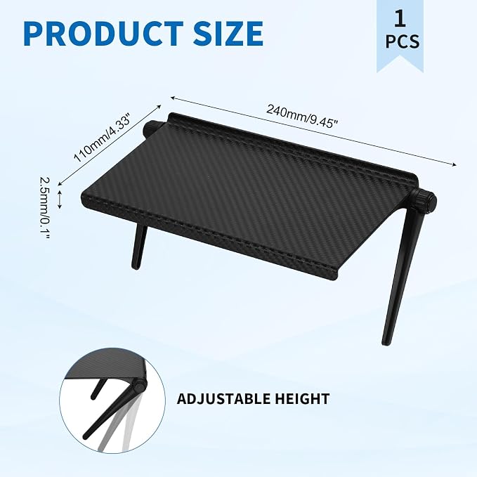 uxcell TV Top Shelf TV Monitor Shelf, 9.4" x 4.3" Plastic Adjustable Screen Shelves Monitor Top Bracket Universal Fit Shelves Storage for Media Box Game Console Router Phone, Black
