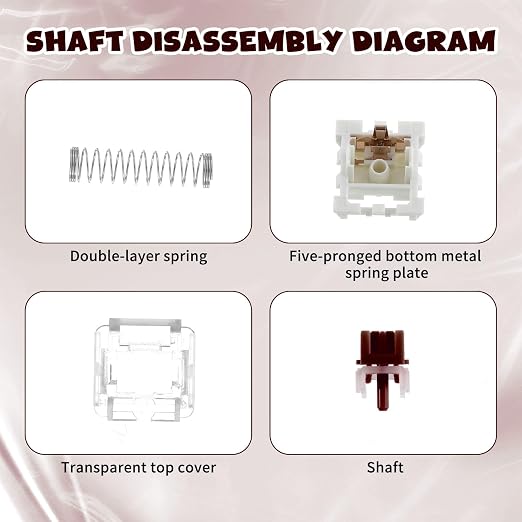 Mechanical Keyboard Switches, 50 Pcs 3 PIN Brown Keyboard Clickers Replacement Dustproof Clicky Switches for Most Mechanical Gaming Keyboards