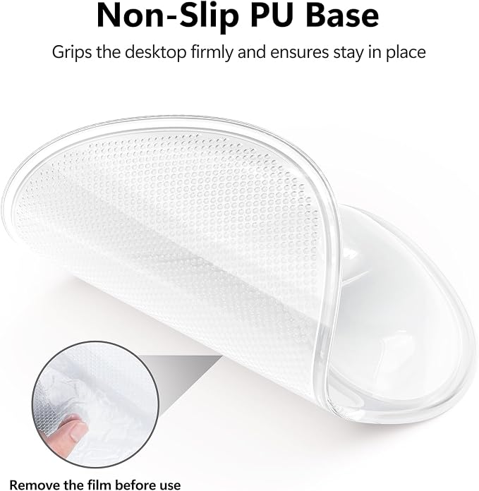 AKIT Ergonomic Gel Mouse Pad and Keyboard Wrist Rest, Non-Slip, Clear | Gel Wrist Support for Typing Comfort Non-slip Base Fits Standard Keyboards and Mice Reduces Fatigue During Long Work Sessions