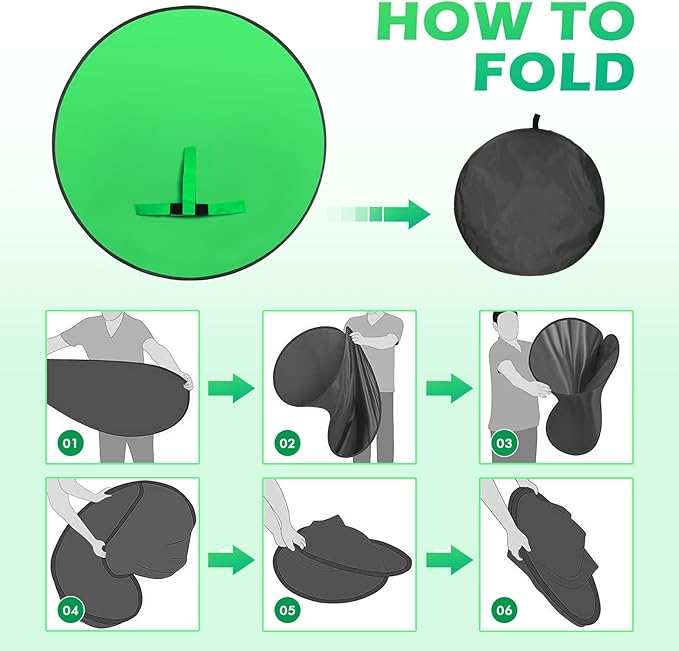 Portable Green Screen Chair, 57 in Collapsible Greenscreen Backdrop with Stand Double Sided Green Background, Chroma Key Backdrop for Zoom/Streaming, Gaming & Meetings