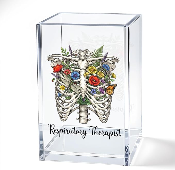 Future Respiratory Therapist Acrylic Cosmetic Pencil Pen Bookmark Storage Holder Cup Respiratory Therapist Gifts for Women Men, Appreciation Gifts for Respiratory Gifts