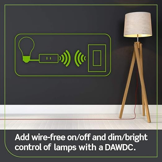 Leviton Decora Smart Dimmer Plug, Wi-Fi 2nd Gen, Works with Matter, My Leviton, Alexa, Google Assistant, Apple Home/Siri & Wire-Free Anywhere Companions for Switched Outlet, D23LP-1RW, White