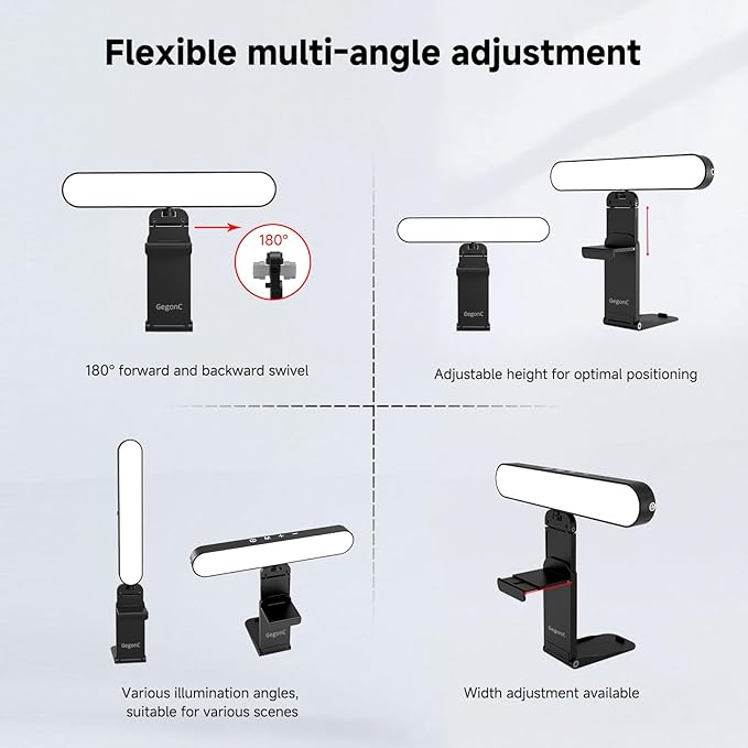 Dual-Lamp Video Conference Lighting Kit, Webcam Monitor Light with Remote and Touch Control, Zoom Lighting for Computer, Light for Laptop/Podcast/Streaming/Video Calls/Zoom Meetings