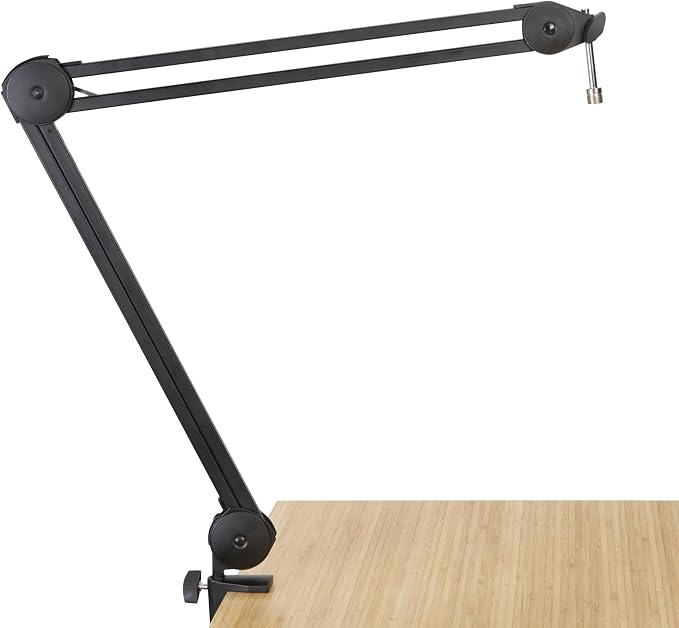 Gator Frameworks Deluxe Spring-loaded Desk-Mounted Microphone Boom Arm for Broadcasts, Podcasts, Content Creation, Live Streaming, & Similar Applications (GFWMICBCBM2000)