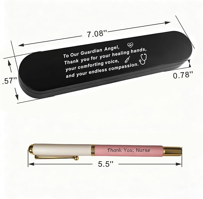 Gift for Nurses - Thank You Gel Pen with Healing Hands Quote, Nurse Appreciation & Graduation Present, Healthcare Worker Gift